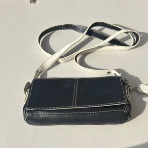 Coach Vintage 2004 Elegant Navy and White Women's Crossbody Bag
